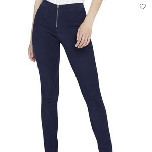 Alice + Olivia Front-Zip Suede Legging
